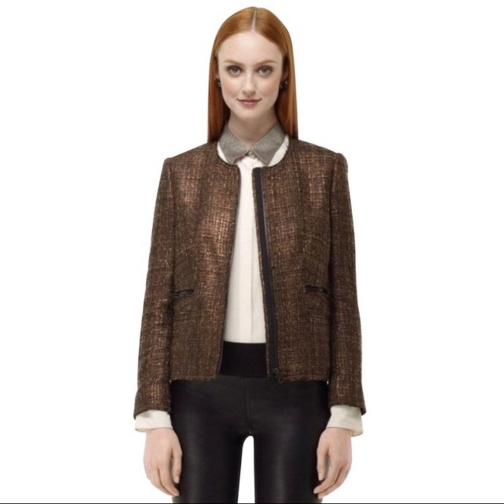 CLUB MONACO | Mora Gold Bronze Tweed Jacket Size 8
